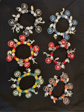 NFL Team Charm Bracelets - Assorted Teams & Colors